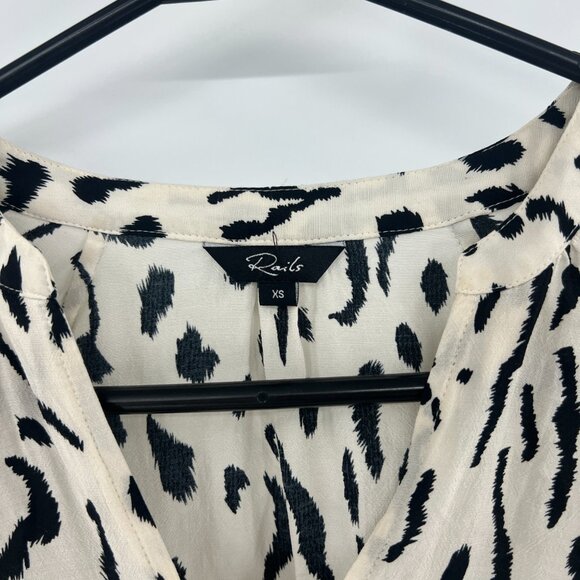 Rails Marti Cheetah Print Peplum Blouse Women's XS - Picture 2 of 5